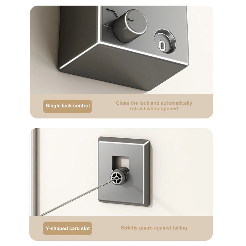 VaralPro - Varal Retrátil Invisível de aço inoxidável , para Interior e Exterior - Compacto, Prático e Fácil de Instalar em Varandas e Banheiros e onde mais você escolher. Perfeito para espaços pequenos