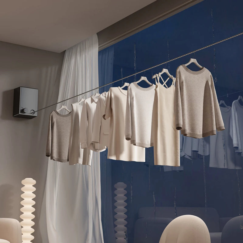 VaralPro - Varal Retrátil Invisível de aço inoxidável , para Interior e Exterior - Compacto, Prático e Fácil de Instalar em Varandas e Banheiros e onde mais você escolher. Perfeito para espaços pequenos